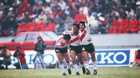 Festejo en el gol de Alzamendi, el que le dio el título mundial a River.
