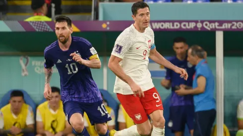 Lewandowski, superado por Messi en el partido entre Argentina y Polonia en Qatar 2022.
