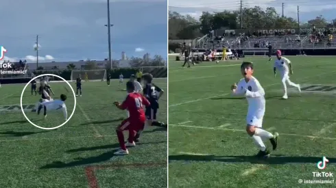 Gol de chilena de Mateo Messi
