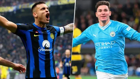Lautaro Martínez y Julián Álvarez integran el top ten de los jugadores más productivos del fútbol europeo. Getty Images.