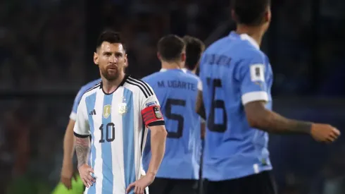 Messi, en el último duelo entre Argentina y Uruguay.
