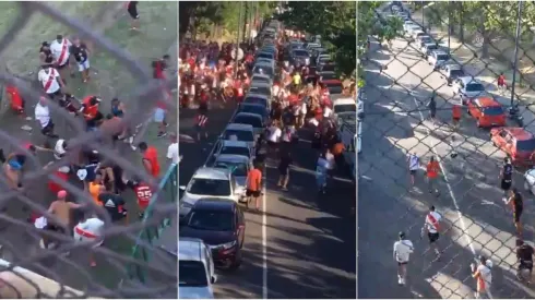Duras imágenes de la pelea entre barras de River