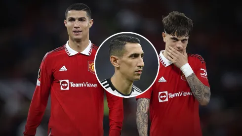 Di María le pidió a Garnacho que festeje como Messi.
