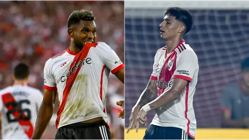 Miguel Borja y Agustín Ruberto, los únicos delanteros de área que tiene River.
