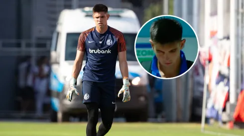 El arquero tuvo que dejar la cancha lesionado.