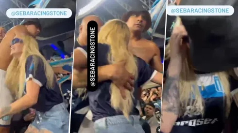 La cantante, fanática de La Academia, cantó arriba de un paraavalanchas y fue amuleto para los dirigidos por Gustavo Costas.