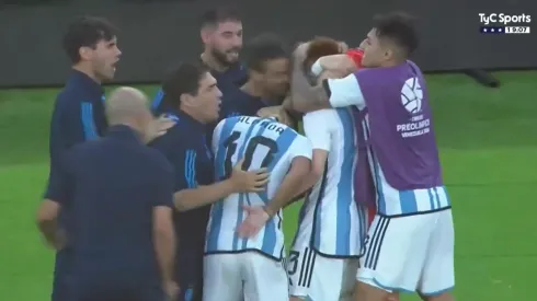 El festejo de los jugadores argentinos.
