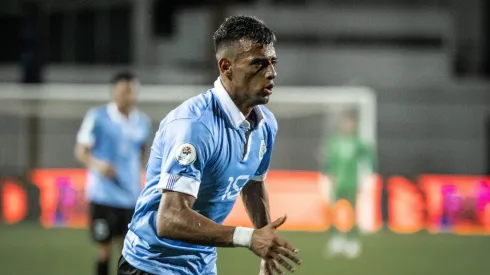 Luciano Rodríguez con la Celeste.
