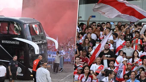 Los hinchas de River recibieron al plantel en el hotel.
