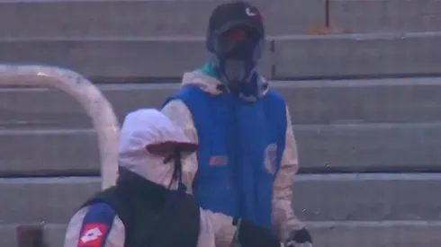 Los violentos de Godoy Cruz que arrojaron piedras al campo de juego.
