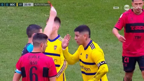 Rojo fue expulsado contra Platense. (Foto: TNT Sports).