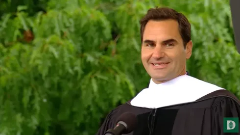 Roger Federer dio una charla en una Universidad
