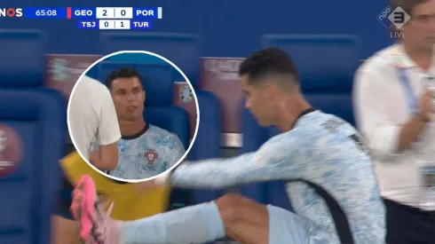 La furia de Cristiano tras ser sustituido.