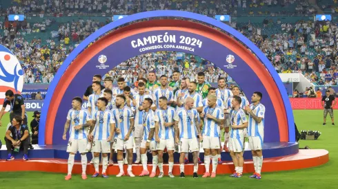 Argentina festejando el título en la Copa América.
