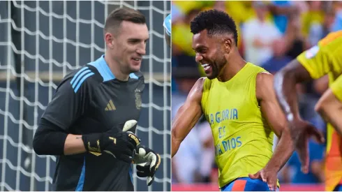 Franco Armani y Miguel Ángel Borja