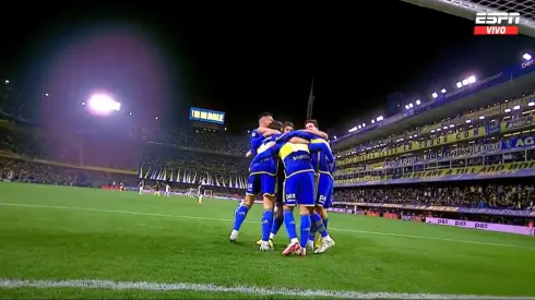 El festejo de los jugadores de Boca.