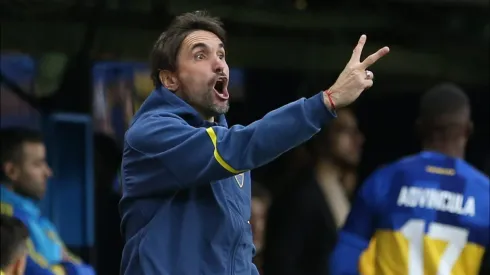 Diego Martínez durante el partido ante Barracas Central.
