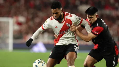 Miguel Borja durante un partido de River.
