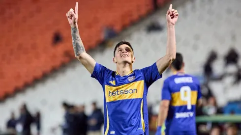 Brian Aguirre celebra su gol ante Talleres.
