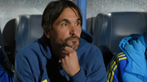 Diego Martínez, entrenador de Boca durante el partido ante Talleres.
