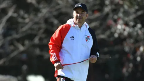 Marcelo Gallardo en el entrenamiento de River.