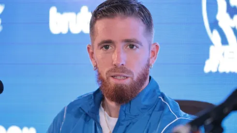 Iker Muniain, durante su presentación en San Lorenzo.
