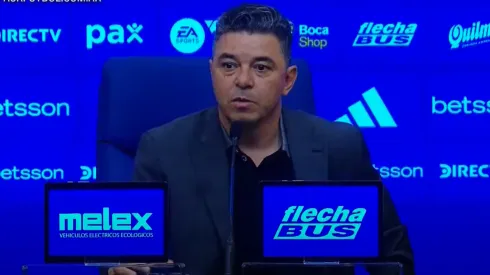 Marcelo Gallardo en conferencia de prensa.
