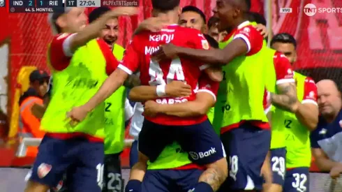 El festejo de los jugadores de Independiente.