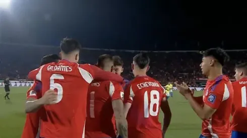 El festejo de los jugadores chilenos.