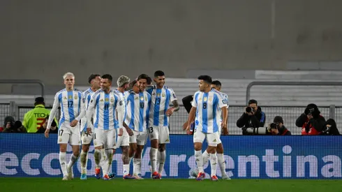 Los jugadores de la Selección Argentina celebrando un gol.
