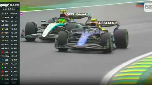 Colapinto adelantó a Hamilton en Interlagos.
