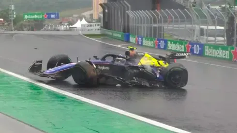 Chocó Colapinto en Interlagos.
