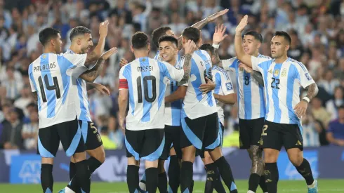 Los jugadores de la Selección Argentina, a puro festejo.