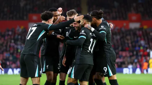 Los jugadores de Liverpool, a puro festejo.