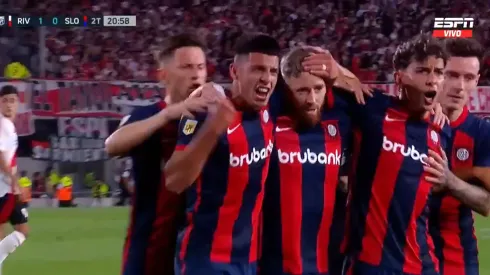 La celebración de los jugadores de San Lorenzo.