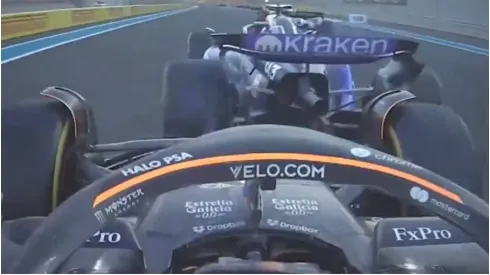 Piastri chocó de atrás a Colapinto y lo relegó al último puesto