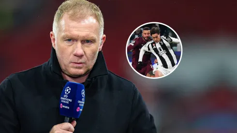 Paul Scholes sorprendido por un juvenil en Juventus vs. Manchester City
