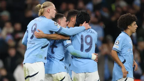 Los jugadores de Manchester City, a puro festejo.