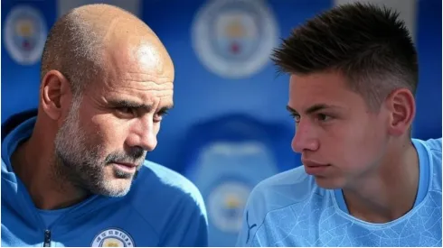 Josep Guardiola y Claudio Echeverri
