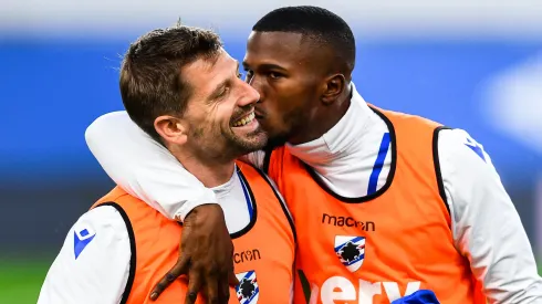 Keita Balde junto a Adrien Silva en Sampdoria.
