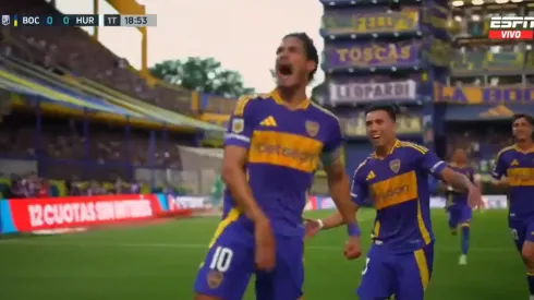 El festejo de Edinson Cavani.