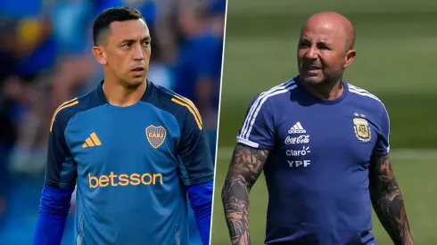 Agustín Marchesín y Jorge Sampaoli.