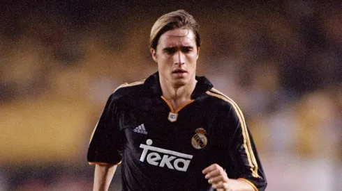 Javier Dorado con la camiseta de Real Madrid.