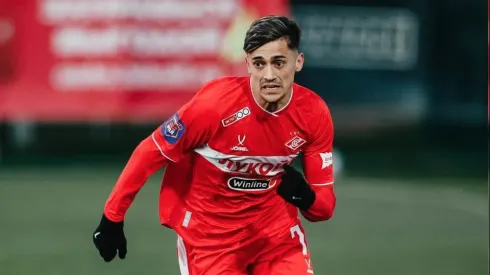 Pablo Solari con la camiseta de Spartak Moscú.