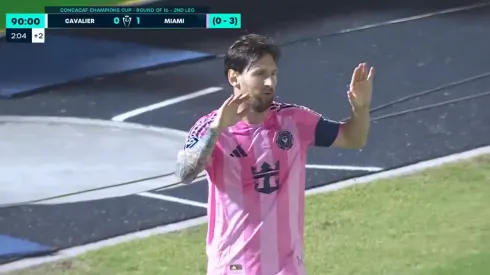 El festejo de Lionel Messi.
