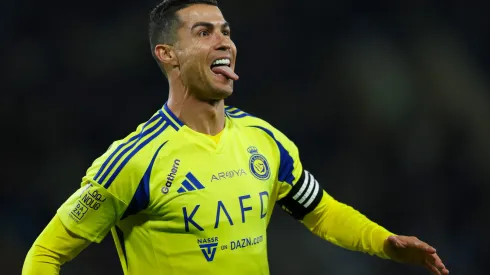 Cristiano Ronaldo festeja su gol con la camiseta de Al Nassr (Photo by Yasser Bakhsh via Getty Images)