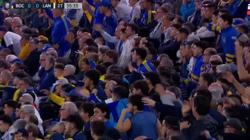 Los hinchas de Boca ante Lanús.