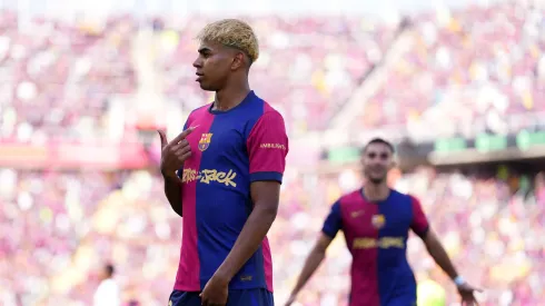 Lamine Yamal festejando su gol ante Real Madrid.