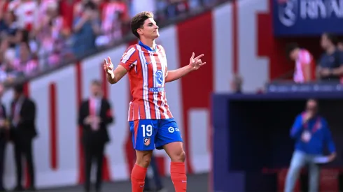 Julián Álvarez tras su gol en Atlético de Madrid. (Getty)