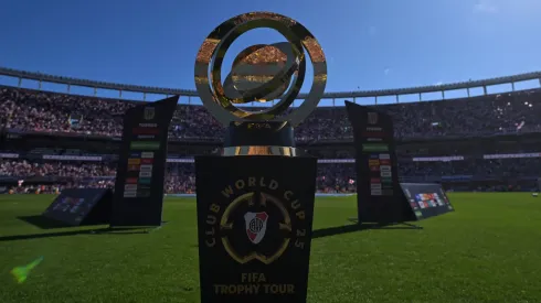 El trofeo del Mundial de Clubes en el Monumental